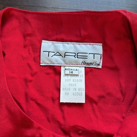 Vintage Tareti Howard Levi Double Button Down Long Sleeve Blouse Red 14 - Picture 2 of 5